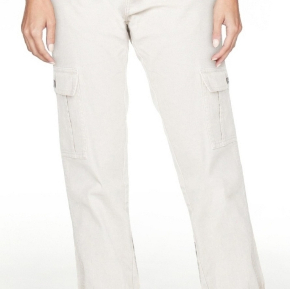 🆕️ Celebrity Pink Cream Cargo Drawstring Jogger Style Pants - Picture 3 of 4
